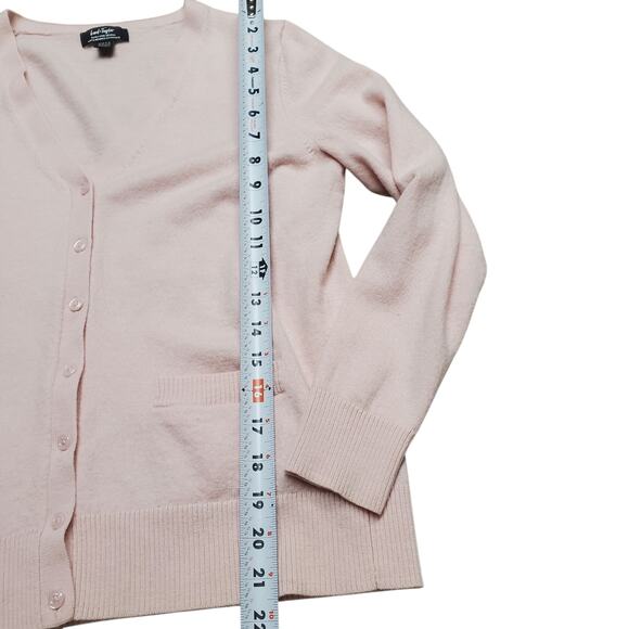 Lord & Taylor Extra Fine Merino Wool Cardigan Light Pink - Size Large - Picture 6 of 7